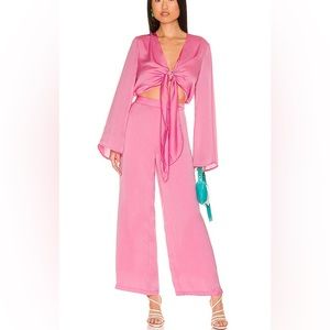 SNDYS x REVOLVE Pluto Jumpsuit in Fuchsia size L.